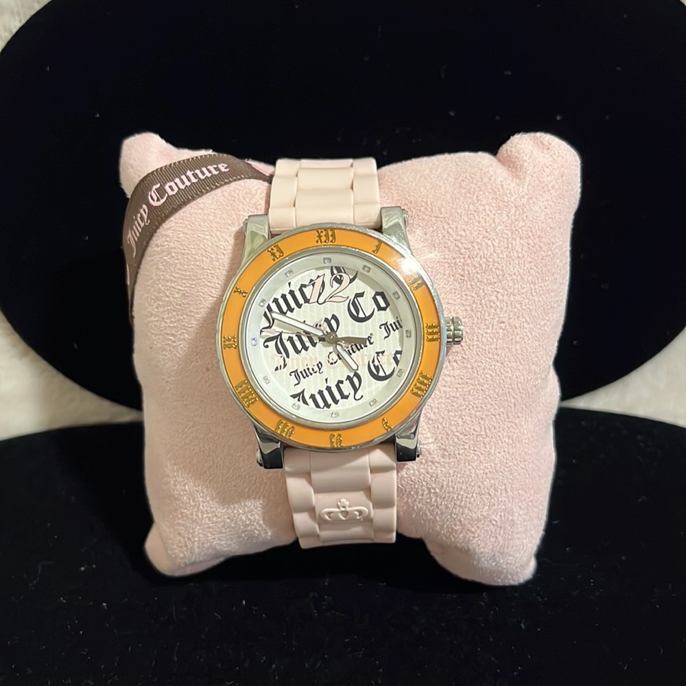 Juicy Couture Watch pale pink silicone band gently used